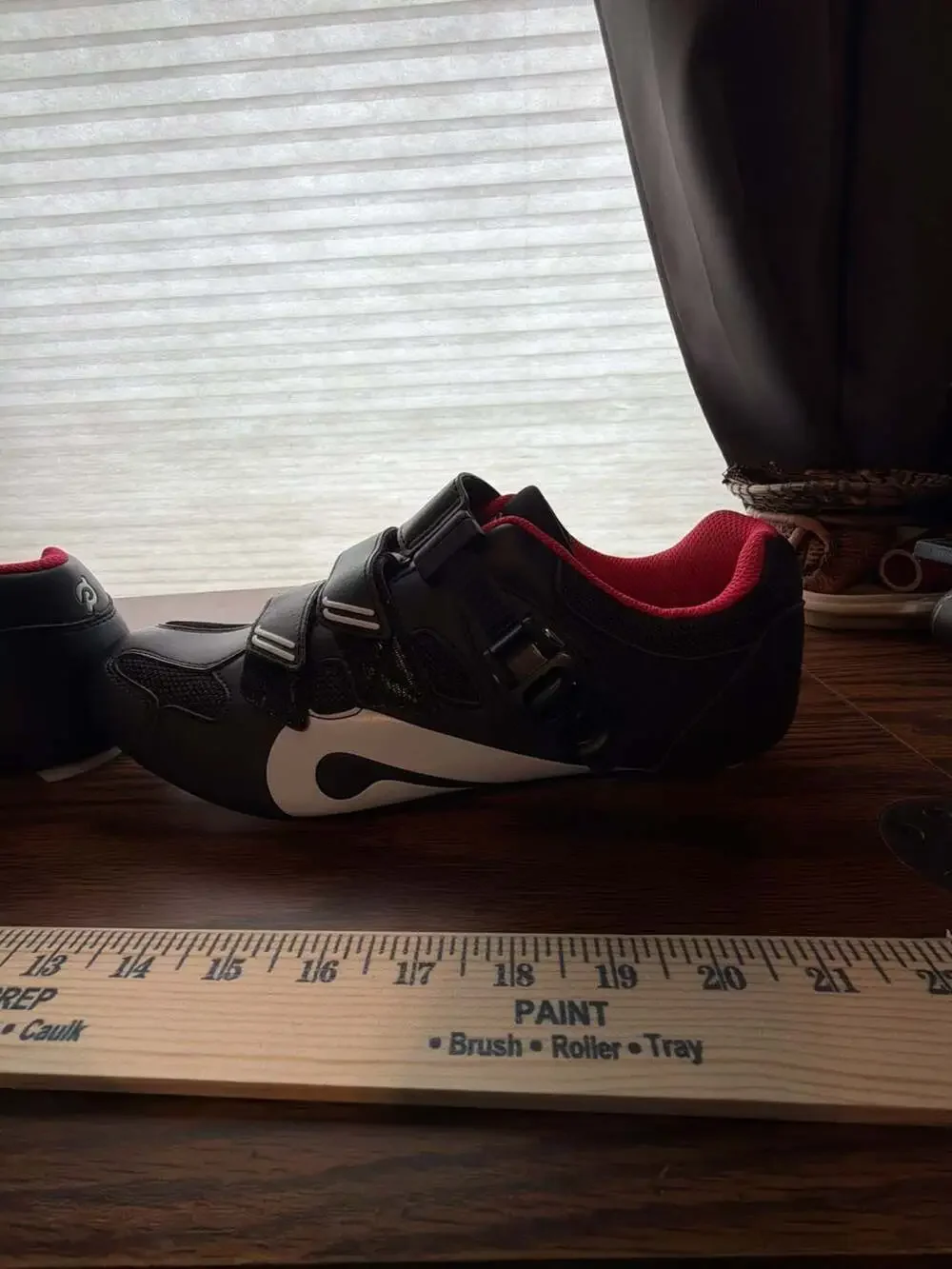 Peloton Black and Red Cycling Shoes with Cleats